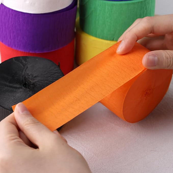 VGOODALL 8 Rolls Party Crepe Paper Streamers, 944ft Pack for Birthday Baby Shower Wedding Graduation Colorful Party Supplies Doorway, Wall, Backdrops, Ceiling, Decorations, 1.8" x118ft