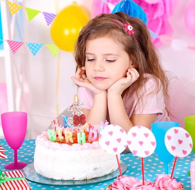 Birthday Candle for Cake, Red Bow Number Candles, 2.76 inch Cake Topper Decoration for Birthday Party (Number 3)