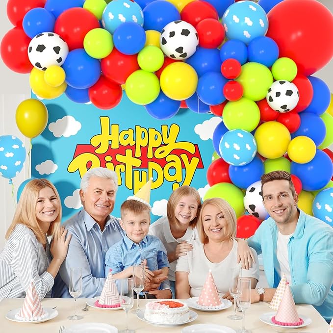 Red Yellow Blue Green Balloon Garland Arch Kit - Cow Print Balloon Blue Yellow Green Balloon Birthday Party Balloons for Kid Girl Boy Birthday Baby Shower Graduation Party Decorations