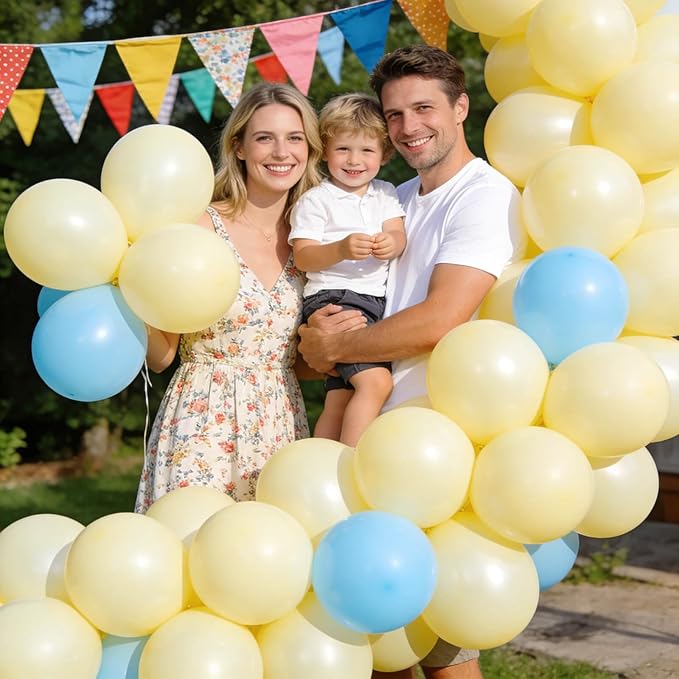 110pcs Pastel Yellow Balloon 12 Inch, Pastel Yellow Latex Balloons for Birthday Party Baby Shower Wedding(with 2 Ribbons).