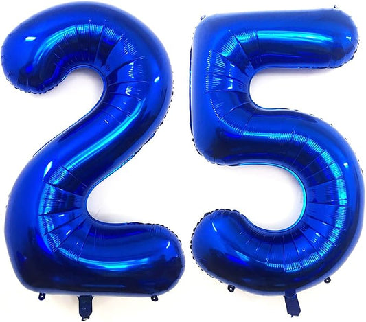40 Inch Navy Blue 25 Number Balloons Giant Jumbo Huge 25 or 52 Foil Mylar Helium Number Digital Balloons Dark Blue Birthday Mylar Digital Balloons 25 Birthday Party 25th Anniversary Events Party