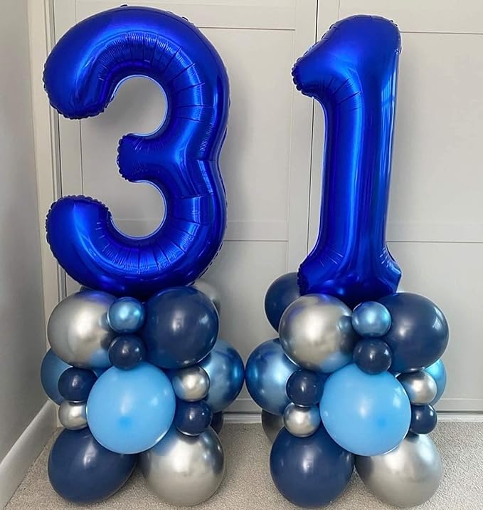 40 Inch Navy Blue 25 Number Balloons Giant Jumbo Huge 25 or 52 Foil Mylar Helium Number Digital Balloons Dark Blue Birthday Mylar Digital Balloons 25 Birthday Party 25th Anniversary Events Party