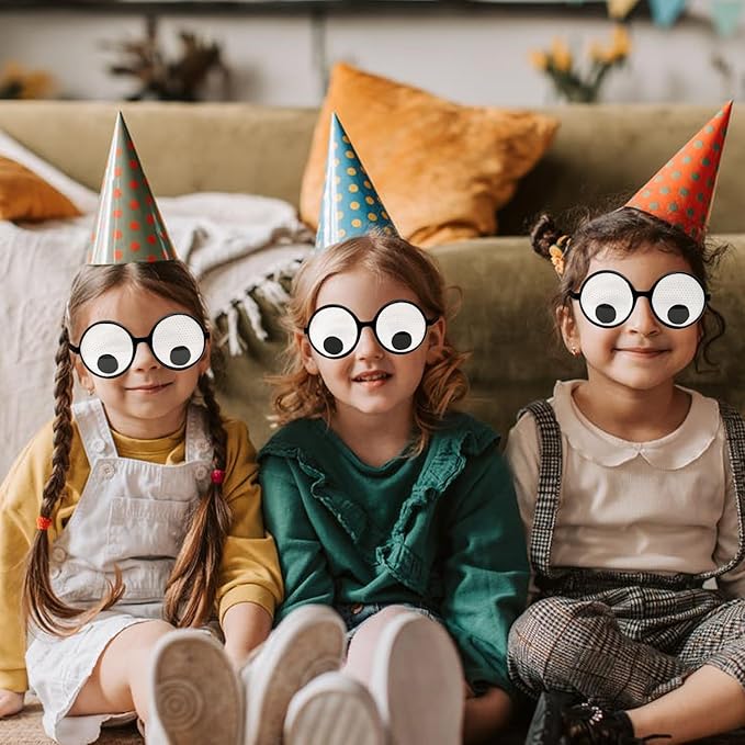 Googly Eyes Glasses Funny Costume Wiggle Eyes Novelty Shades Funny Glasses Accessories for Party (Pack of 3)