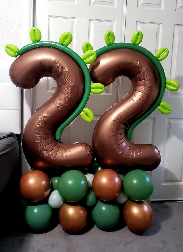 40 Inch Large Numbers Balloon, 4 Coffee Brown Ballon for 4th 14 40 44 Birthday Party, Balloon 4 Number for Graduations Wedding Supplies