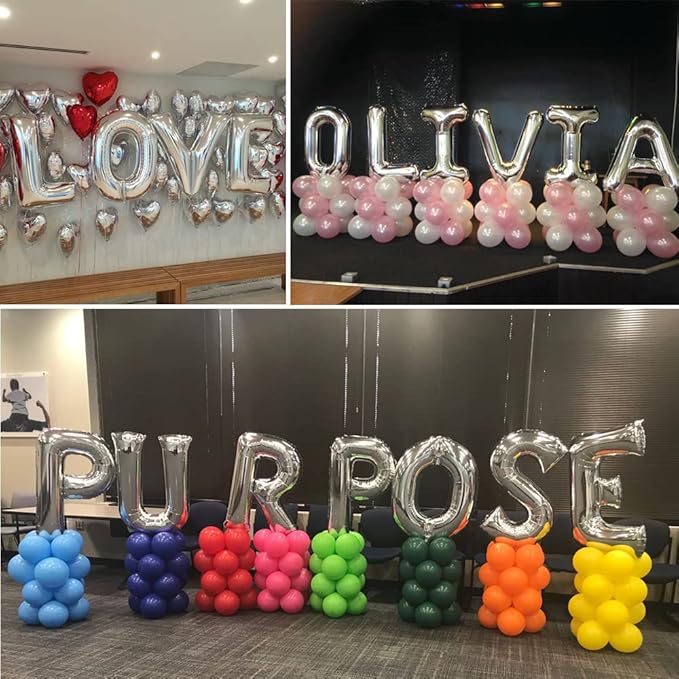 TONIFUL 40 Inch Large Silver Letter F Balloons Helium Balloons,Foil Mylar Big Letter Balloons for 2026 New Year Eve Graduation Wedding Baby Shower Birthday Party Anniversary Supplies Decorations