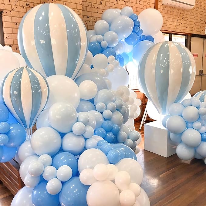 PartyWoo Baby Blue Balloons 50pcs 5 Inch Small Mini Light Pastel Sky Aqua Blue Balloons for Graduation Baby Shower Gender Reveal Weddings Easter Birthday Bachelorette Party Decorations Blue-Q13