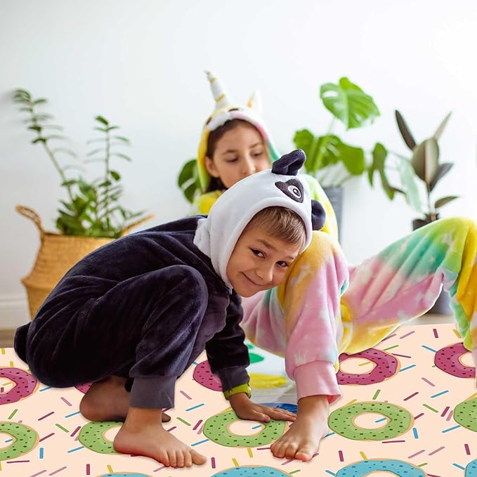 Drydiet Donut Party Game with 59 x 41 Inches Donut Mat Spinner Quadruped Piñata Decorations Candy Spa Party Game Sleepover Girls