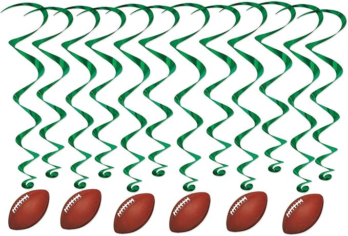 Beistle Football whirls hanging decorators