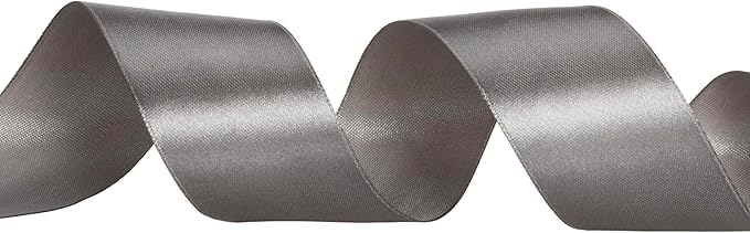 YASEO 1 1/2 Inch Steel Gray Solid Satin Ribbon, 50 Yards Craft Fabric Ribbon for Gift Wrapping Floral Bouquets Wedding Party Decoration