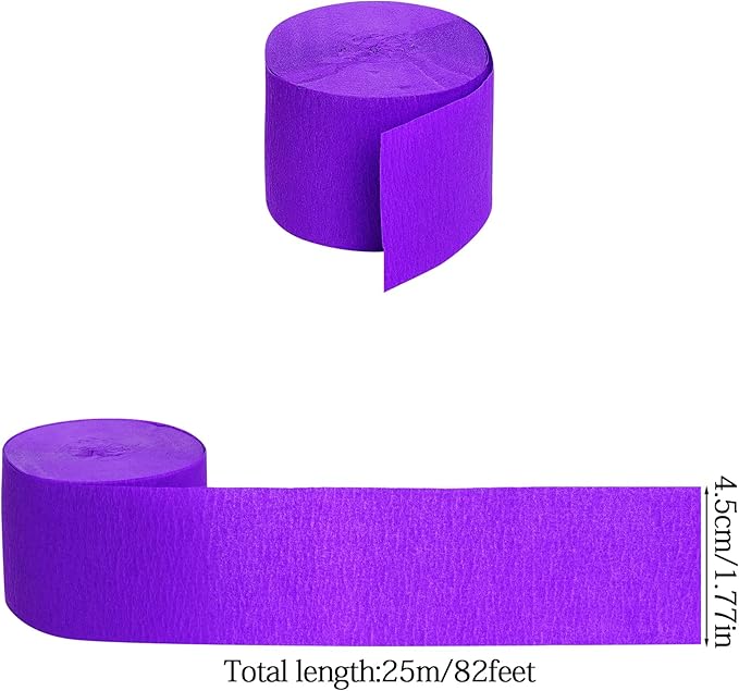 jiebor Purple Streamers Halloween Streamers Crepe Paper 492 Ft 6 Rolls for Halloween Party Wedding Birthday Home Office Door Wall Decorations Flower Making