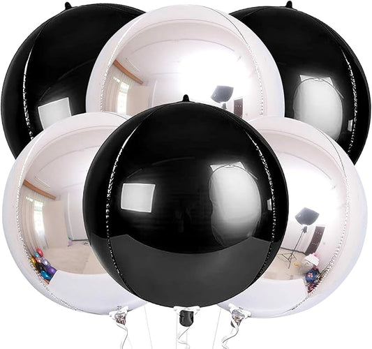 KatchOn, Large Black and Silver Balloon - 22 Inch, Pack of 6 | Black and Silver Mylar Balloons for Graduation Decorations 2026 | Birthday, Bachelorette Party Decorations | Graduation Balloons