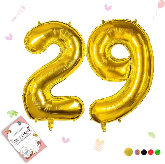 40 inch Number Balloon 0-9 Gold Large Number 29 Balloons,Digital Balloons for Birthday Party Celebration Decorations Supplies, Helium Foil Number Balloons for Wedding Anniversary