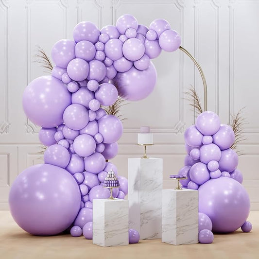 PartyWoo Lavender Balloons 99pcs Different Sizes Pack of 36 18 12 10 5 Inch Light Pastel Purple Lilac Balloon Arch Kit for Baby Shower Bachelorette Fairy Birthday Princess Party Decorations Purple-Q10