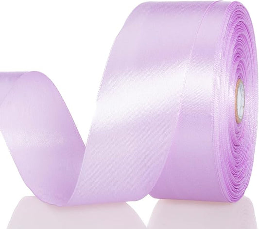 YASEO 1 1/2 Inch Lilac Solid Satin Ribbon, 50 Yards Craft Fabric Ribbon for Gift Wrapping Floral Bouquets Wedding Party Decoration