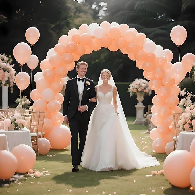 110pcs Pastel Orange Balloon 12 Inch, Pastel Orange Latex Balloons for Birthday Party Baby Shower Wedding(with 2 Ribbons).