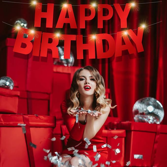 175Pcs DIY Glitter Customizable Banner Kit Custom Banner Happy Birthday DIY Letter Banners Happy New Year Personalized Banners Christmas Baby Shower Birthday Party Decorations Supplies(Shiny Red）