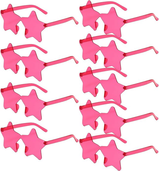 9 Pack Star Sunglasses, Colorful Rimless Star Shaped Glasses, Unisex Party Favors Supplies for Beach, Pool, Outdoors