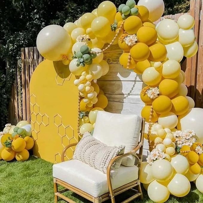 Yellow Balloons Kit, 65Pcs Light yellow Balloon, 12in Pastel Lemon Yellow Latex Balloons for Birthday Wedding Baby Shower Bride Sunflower Theme Party Decoration