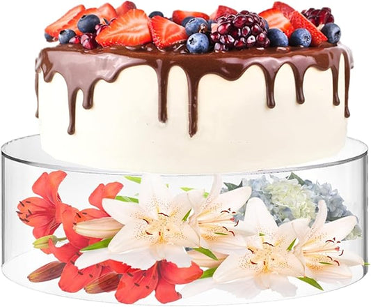 12 Inch Clear Acrylic Cake Stand, Round Cupcake Display Holder with Hollow Bottom, Dessert Stand for Wedding Birthday Party Christmas, Tiered Display Riser for Cakes, Donuts, Appetizers