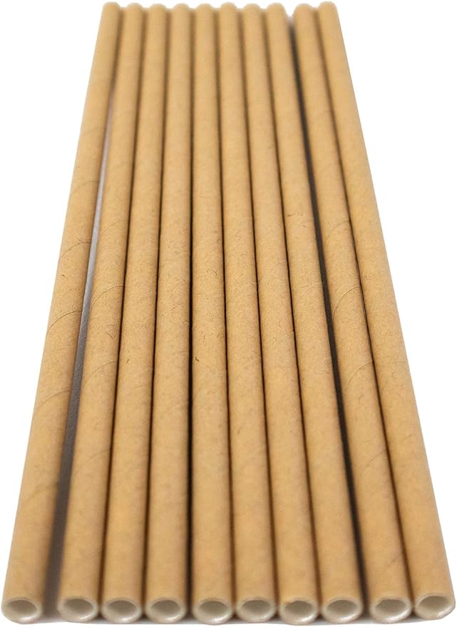 Pack of 900 Natural Kraft Biodegradable 4-Ply Paper Drinking Straws (Compostable, Non-toxic, BPA-free)