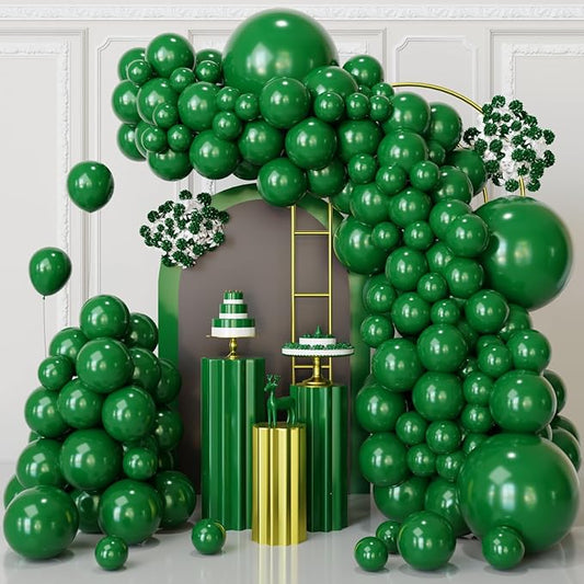 Dark Green Balloons Garland Arch Kit,130pcs Green Latex Balloons,Different Sizes Dark Green Balloons Garland for Christmas,Festival,Picnic,Anniversary,Birthday,Green Theme Decoration