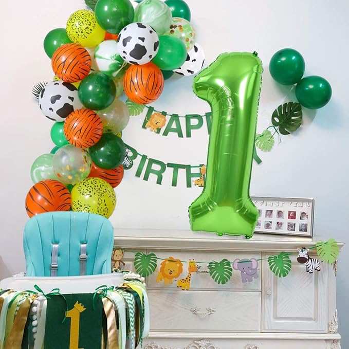 TONIFUL 40 Inch Large Green Numbers Balloons 0-9, Number 4 Digital 4 Helium Foil Mylar Big Number Balloons for 2026 Graduation New Year Eve Birthday Party Anniversary Supplies Decorations