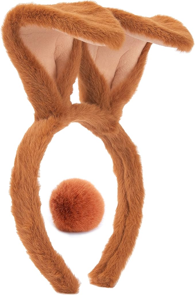 Olivemont Easter bunny ears headband for rabbit pretend play plush costume