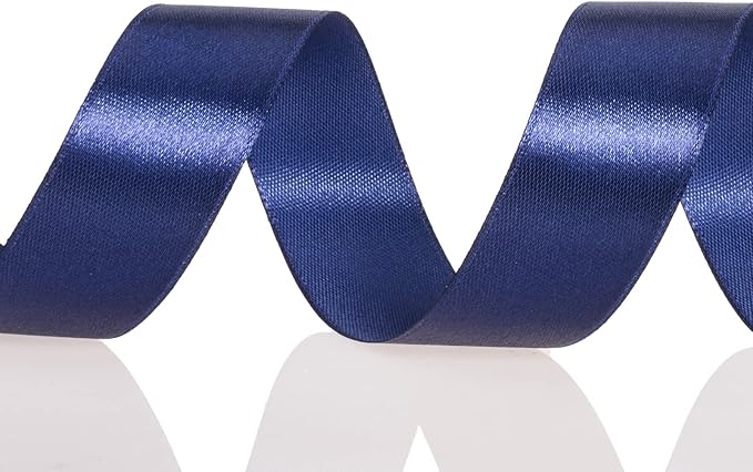 YASEO 1 Inch Navy Solid Satin Ribbon, 50 Yards Craft Fabric Ribbon for Gift Wrapping Floral Bouquets Wedding Party Decoration