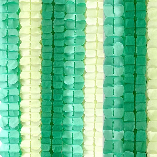 10PCS Four Leaf Clover Paper Flowers Garland Decorations Four Leaf Clover Paper Banner Tissue Paper Streamers Reusable Hanging Garland for Birthday Wedding Party Backdrop Home Decor(Green Pack)