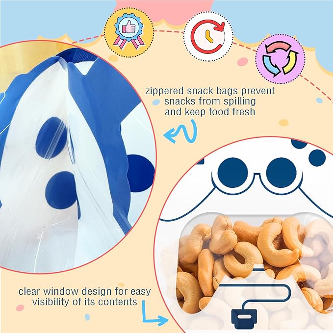 50PCS Bulk Gift Bags for Kids with Handle,Children Large Goodie Bags with Stand-up Bottom, Grip Seal Party Favor Bag, Game Party Favor Students Back to School Treat Bag for Birthday, Classroom