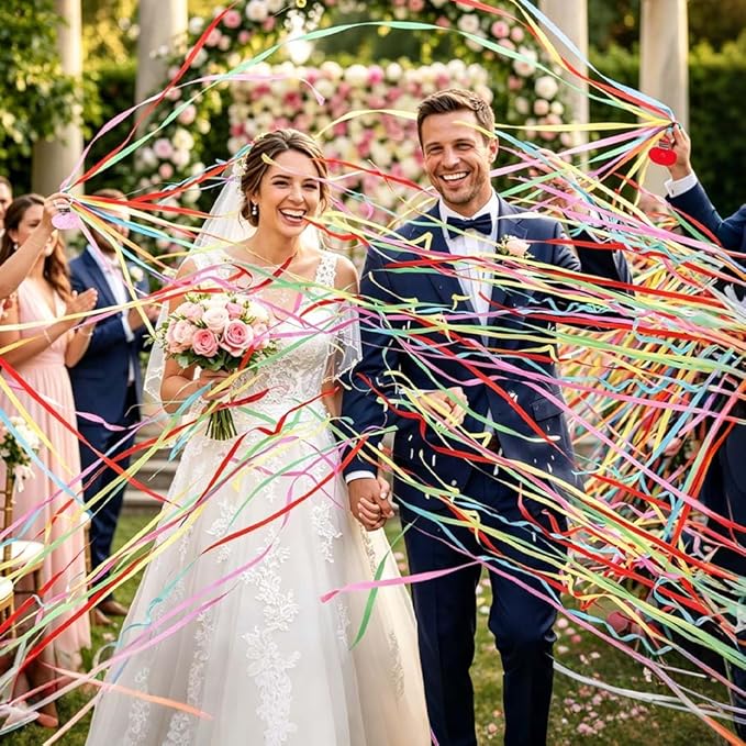 40Pack Hand Throw Streamers Colorful No Mess Confetti Poppers Party Poppers for Birthday Wedding Celebrations Graduation Retirement Party Favors Shows