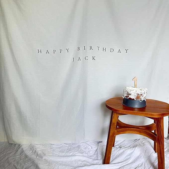 Personalised Birthday Name Flag, Custom Birthday Banner Fabric Sign, Boho Wall Art
