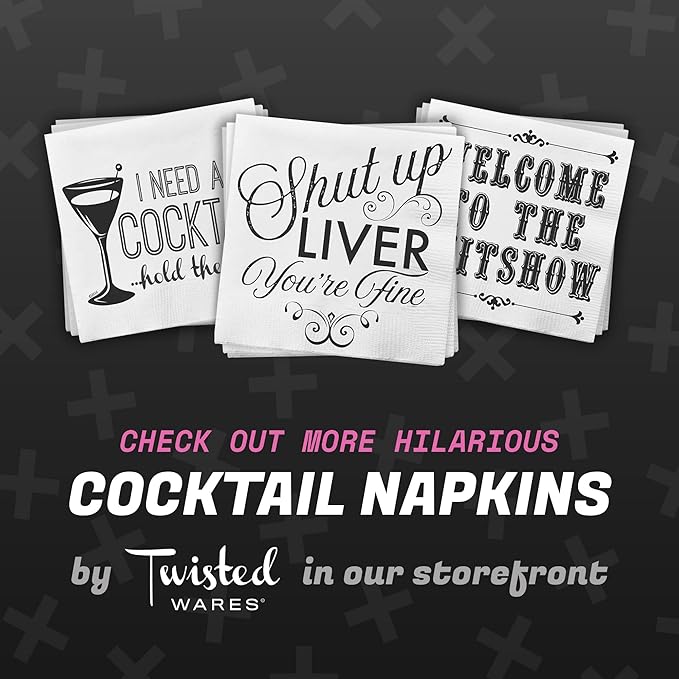 Twisted Wares - Funny Cocktail Napkins - F'CKITY F'CK F'CK F'CK - Boutique Cocktail Napkins - Perfect for any Celebrations 5"X5" (20 Pack)