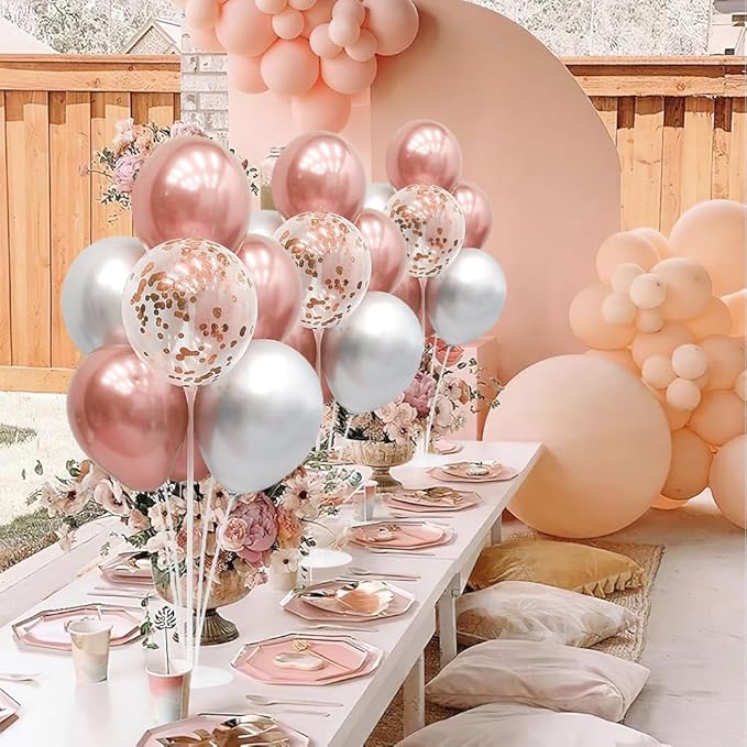 Balloon Stand kit 8 Sets 22 Pcs Balloon Stands for Table Decorations for Party Balloon Centerpieces for Tables Happy Birthday Table Decorations Balloon Holders for Table Tape Strip Glue Point Clips