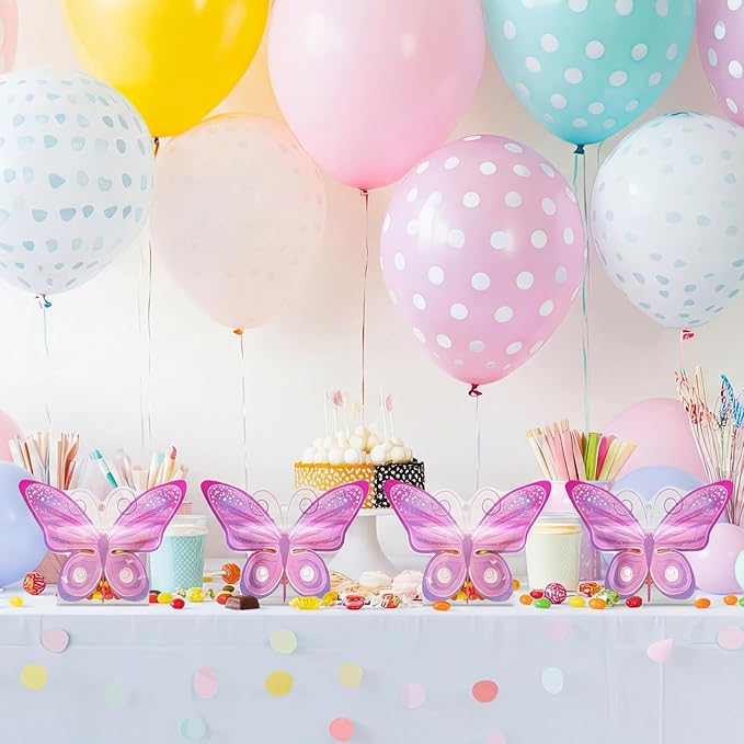 Resurhang 60 Pcs Butterfly Party Zipper Treat Bags Pink Food Goodie Gifts Bags Resealable Butterfly Themed Party Snack Candy Containers for Birthday Baby Shower Bridal Showers Supplies