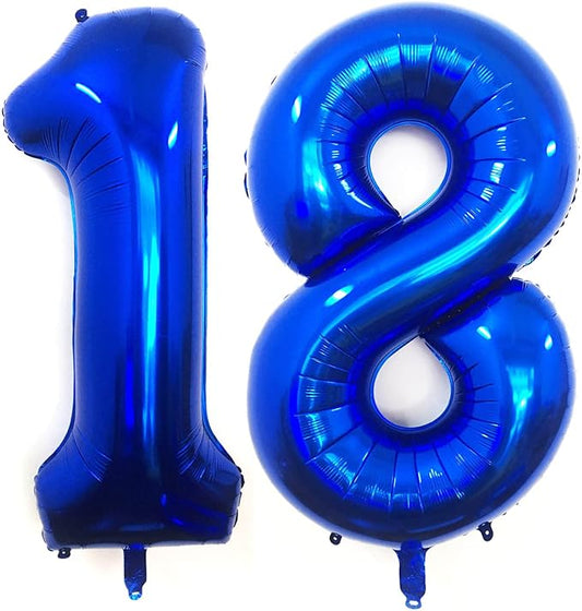 40 Inch Navy Blue 18 Number Balloons Giant 18 Balloons Navy Blue Birthday 18 Balloons 18th Birthday Anniversary Party Decorations Supplies