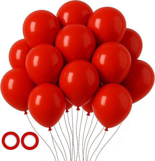 Voircoloria 105pcs Ruby Balloons 12inch Party Latex Balloons for Boys Girls Birthday Baby Shower Gender Reveal Wedding Sunflower Party Decorations