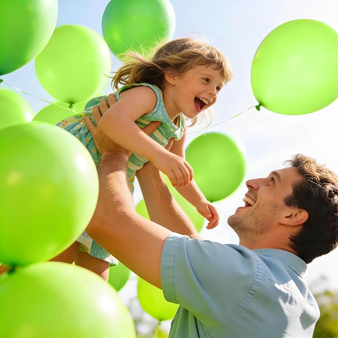 110pcs Green Balloon 12 inch, Green Latex Balloons for Birthday Party Baby Shower Wedding(with 2 Ribbons).