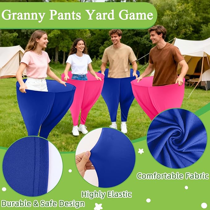 Granny Pants Yard Game Freaky Party Games Pants with Bouncy Balls and Air Pump Oversized Granny Pants Outdoor Game for Adults and Family Interactive Throwing Game for Group Gatherings