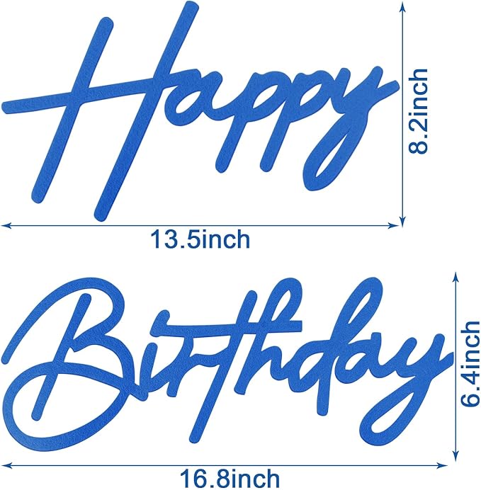 Happy Birthday Sign for Backdrop - Felt Happy Birthday Letter Sign for Balloon Arch Birthday Party Balloon Arch Backdrop Decorations for Birthday Party Baby Shower - Blue