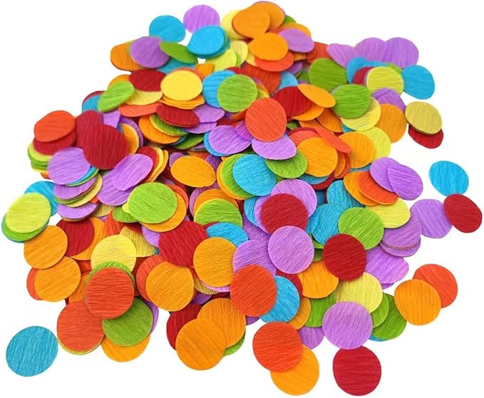 1 Inch Rainbow Circle Crepe Paper Confetti Colorful Round Dots Table Confetti for Birthday Wedding Baby Shower Birthday Party Decorations 1000 Count