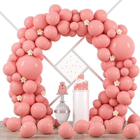 Voircoloria 90pack Retro Pink Balloons Different Size 18/12/10/5 Inch Pink Balloon Garland Arch Kit for Graduation, Wedding, Birthday, Princess Theme Party, Baby Shower, Anniversary Party Decorations