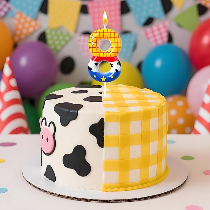 Toys Inspired Game Birthday Number Candles, Cartoon Story Number Candles, Cartoon Cake Decorations, Birthday Decoration Supplies, Suitable for Boys and Girls Party Celebrations (8)