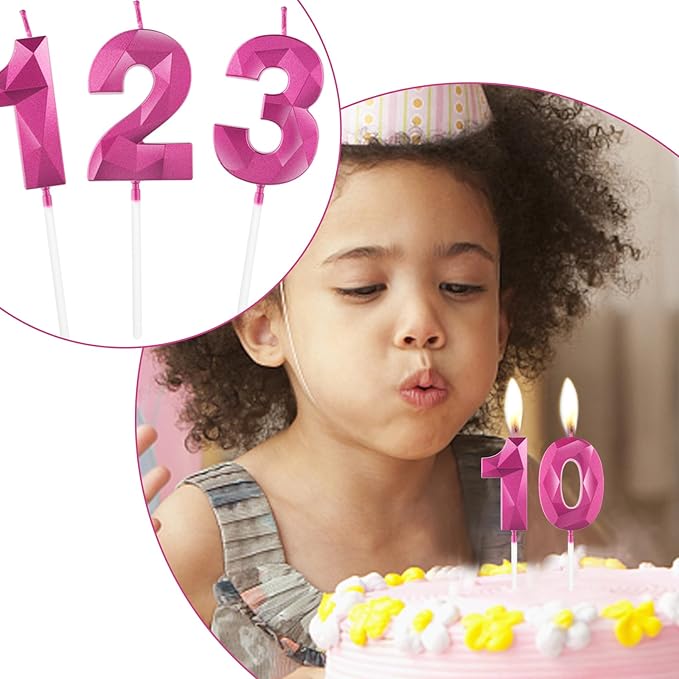 Number 50 Candles,50th Birthday Candles,Rose Happy Birthday Candle for Cake,3D Design Cake Topper Decorations for Girl Women Birthday Party Wedding Anniversary Celebration Supplies