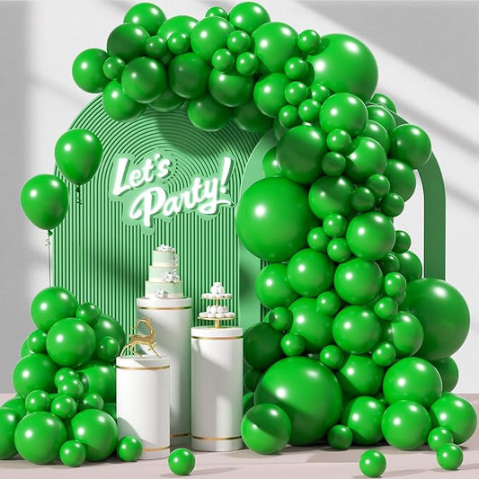 Awenztech 120pcs Green Balloon Arch Kit, 18 12 10 5 inch Green Latex Balloons Different Sizes Balloon Garland for Birthday Baby Shower Tropical Party Decorations