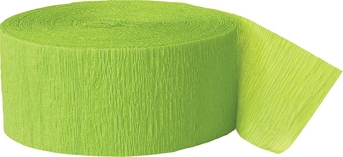 Premium Lime Green Crepe Paper Streamer - 81 ft (1 Pc) - Perfect for Birthdays, Weddings, and Events