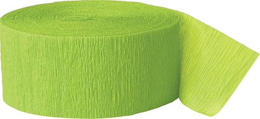 Premium Lime Green Crepe Paper Streamer - 81 ft (1 Pc) - Perfect for Birthdays, Weddings, and Events
