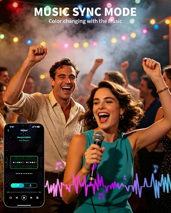 Super RGB Color Changing Globe String Lights 16.4FT 33LEDs, Smart LED Fairy Lights with Remote & APP Control, Mini Ball RGB Twinkle Lights for Indoor Bedroom Party Birthday Holiday Decor
