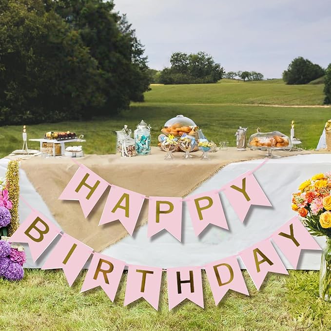 Happy Birthday Banner Party Banner Birthday Hanging Decoration for Women Men Girls Boys Adults Pets Party Backdrop Wall Decor Party Supplies
