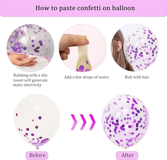 Purple and Pink Birthday Decorations, Happy Birthday Banner and Purple Pink Balloons, Butterfly Stickers with Circle Dot Paper Garland, Bunting Banner, for Party Decorations
